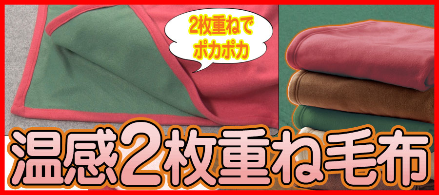 温感2枚重ね毛布
