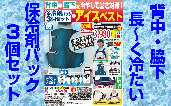 冷却ベスト＋保冷剤3個セット
